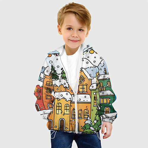 Детская куртка Новогодний снегопад / 3D-Белый – фото 4