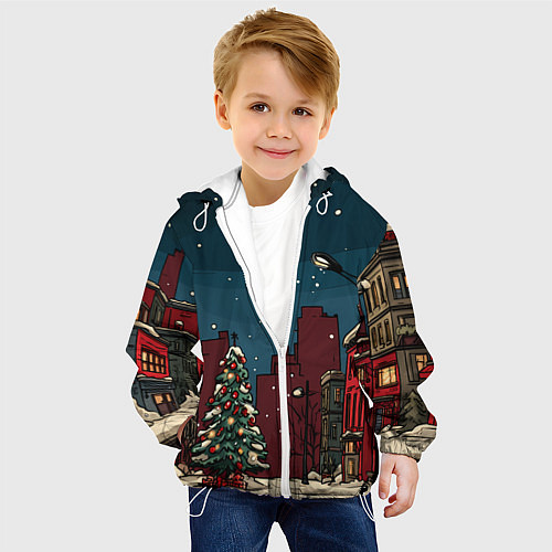 Детская куртка Новогодняя ночь / 3D-Белый – фото 4