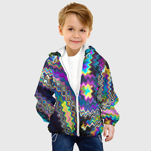 Детская куртка Абстракция переливы / 3D-Белый – фото 4