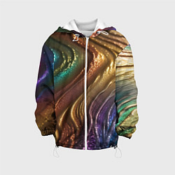 Куртка с капюшоном детская Сморщенные складочки жидкости, цвет: 3D-белый