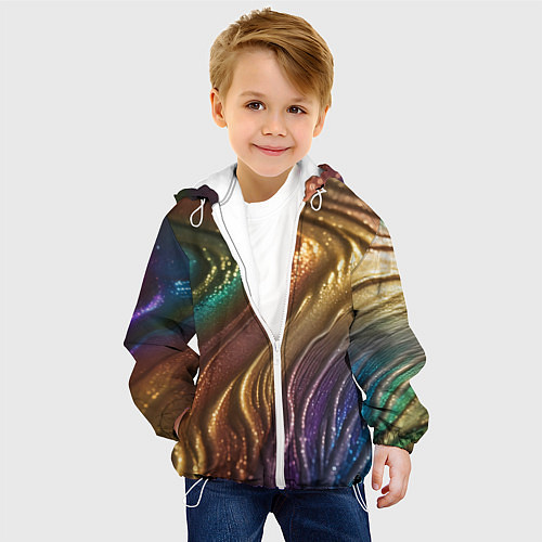 Детская куртка Сморщенные складочки жидкости / 3D-Белый – фото 4