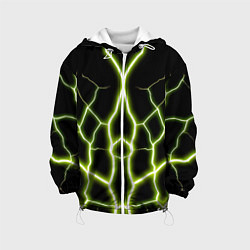 Куртка с капюшоном детская Color green black, цвет: 3D-белый