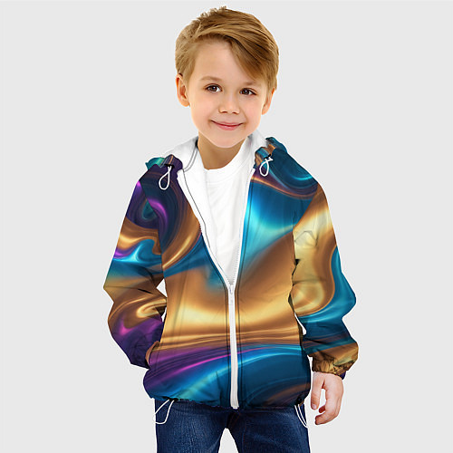 Детская куртка Сплавы разноцветные / 3D-Белый – фото 4