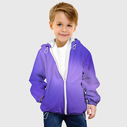 Куртка с капюшоном детская Color purple gradient, цвет: 3D-белый — фото 2