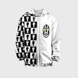 Куртка с капюшоном детская Ювентус паттерн люди, цвет: 3D-белый