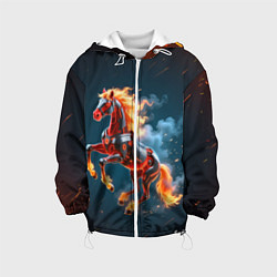 Детская куртка Огненная лошадь киборг