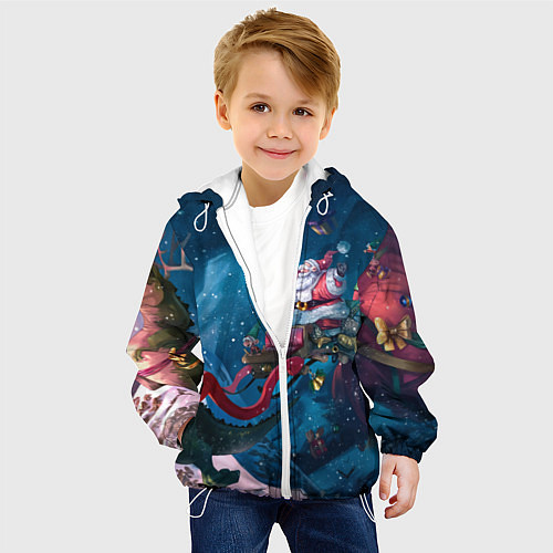 Детская куртка Санта с динозавром / 3D-Белый – фото 4