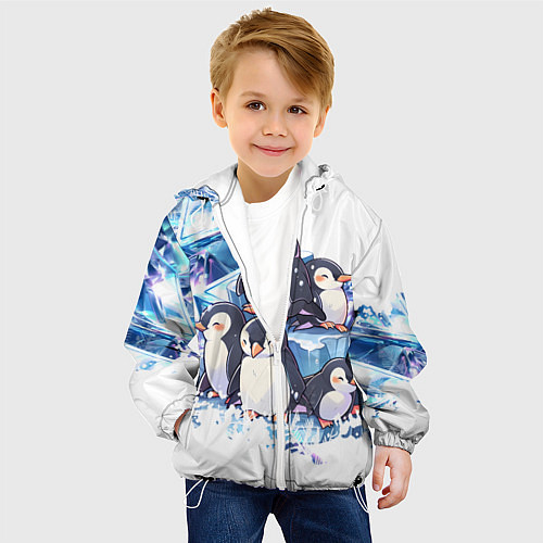 Детская куртка Пингвины и лёд / 3D-Белый – фото 4