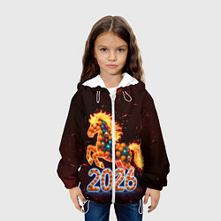 Куртка с капюшоном детская Праздничная лошадь, цвет: 3D-белый — фото 2