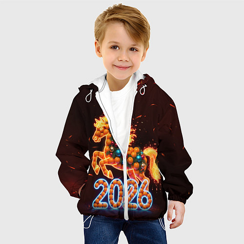 Детская куртка Праздничная лошадь / 3D-Белый – фото 4