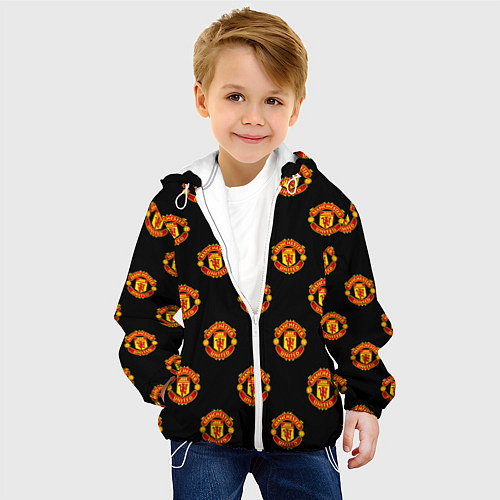 Детская куртка Manchester United Pattern / 3D-Белый – фото 4