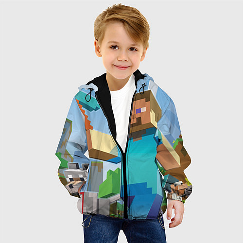 Детская куртка Minecraft World / 3D-Черный – фото 4