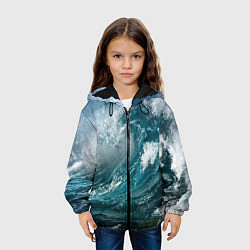 Куртка с капюшоном детская Волна, цвет: 3D-черный — фото 2