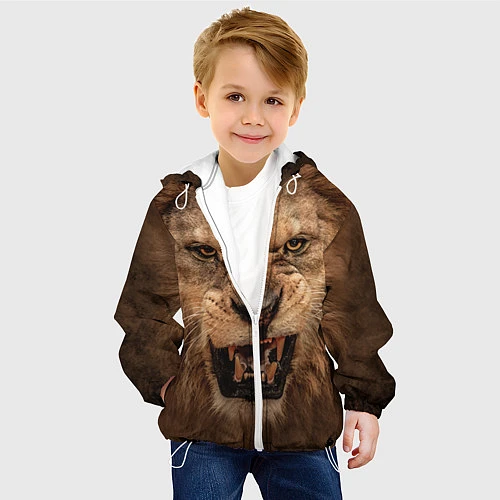 Детская куртка Взгляд льва / 3D-Белый – фото 4