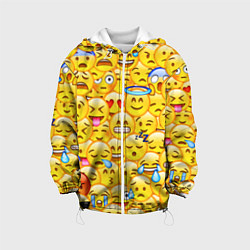 Куртка с капюшоном детская Emoji, цвет: 3D-белый