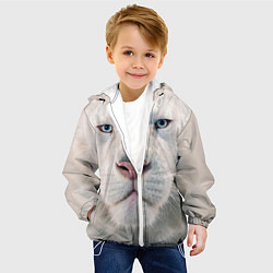 Куртка с капюшоном детская Взгляд белого льва, цвет: 3D-белый — фото 2