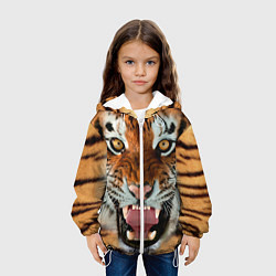 Куртка с капюшоном детская Взгляд тигра, цвет: 3D-белый — фото 2