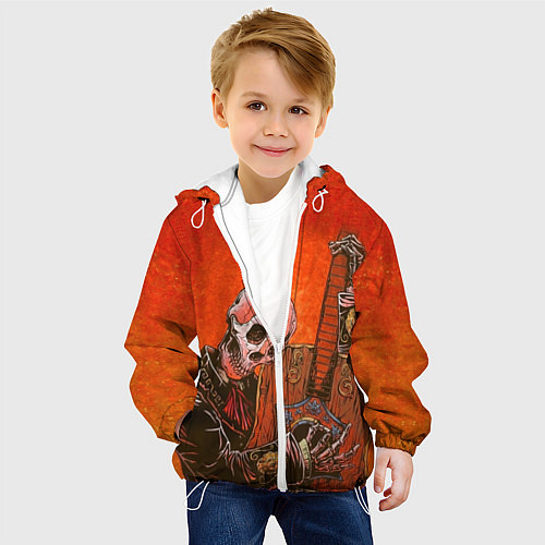 Детская куртка Скелет с гитарой / 3D-Белый – фото 4