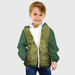 Куртка с капюшоном детская Жилетка рыбака, цвет: 3D-белый — фото 2