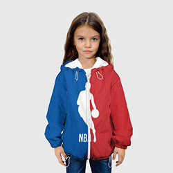 Куртка с капюшоном детская Эмблема NBA, цвет: 3D-белый — фото 2