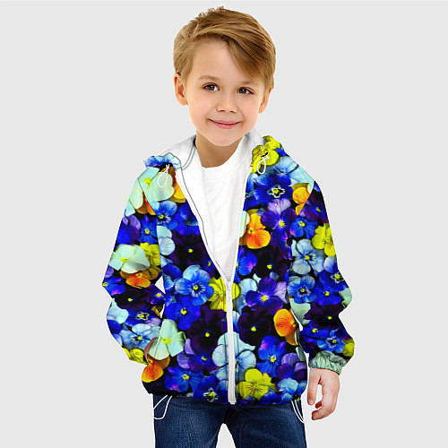 Детская куртка Синие цветы / 3D-Белый – фото 4