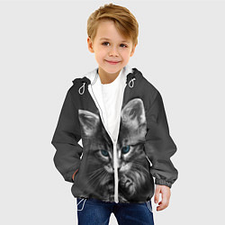 Куртка с капюшоном детская Голубоглазый котенок, цвет: 3D-белый — фото 2
