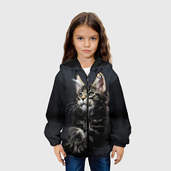 Куртка с капюшоном детская Кошечка цвета 3D-черный — фото 2