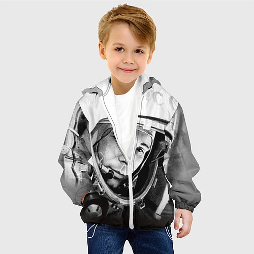 Детская куртка Юрий Гагарин / 3D-Белый – фото 4