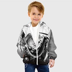 Куртка с капюшоном детская Юрий Гагарин, цвет: 3D-белый — фото 2
