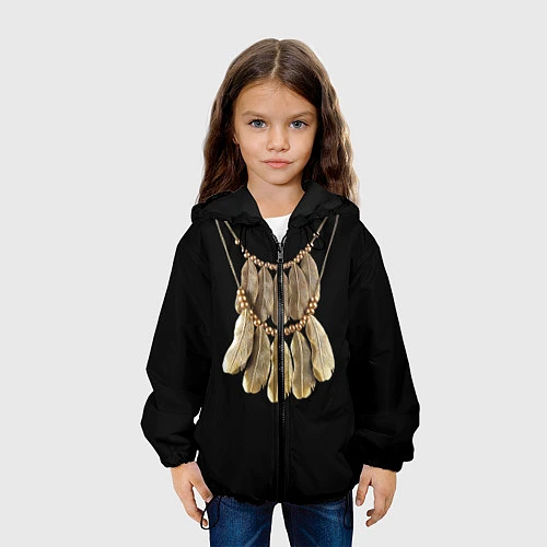Детская куртка Золотые перья / 3D-Черный – фото 3