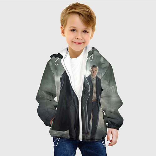 Детская куртка Шерлок и Доктор / 3D-Белый – фото 4