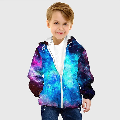 Детская куртка Голубая вселенная / 3D-Белый – фото 4