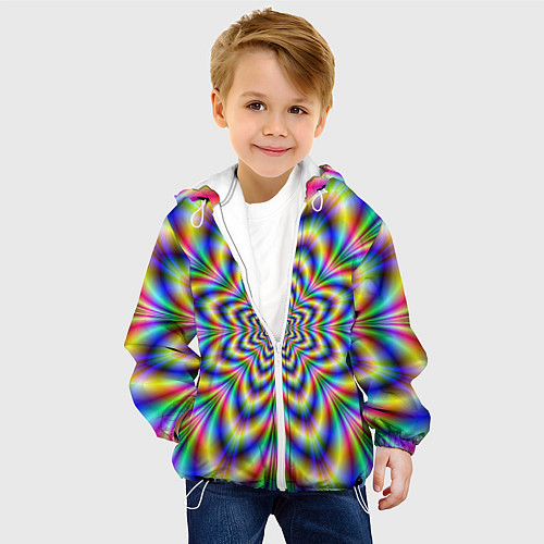 Детская куртка Красочная иллюзия / 3D-Белый – фото 4