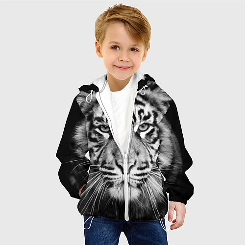 Детская куртка Красавец тигр / 3D-Белый – фото 4