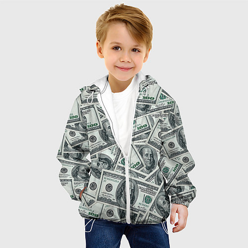 Детская куртка Банкноты / 3D-Белый – фото 4
