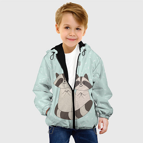 Детская куртка Влюбленные еноты / 3D-Черный – фото 4