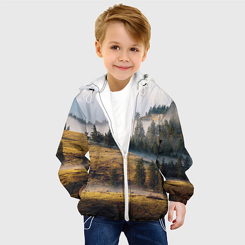 Детская куртка Туман в горах / 3D-Белый – фото 4