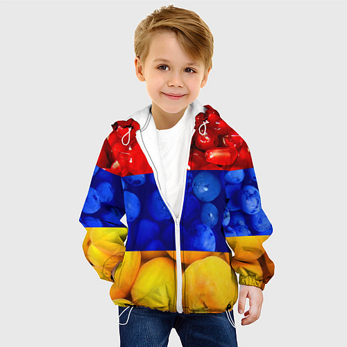 Детская куртка Флаг Армении / 3D-Белый – фото 4