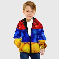 Куртка с капюшоном детская Флаг Армении, цвет: 3D-черный — фото 2