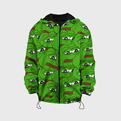 Куртка с капюшоном детская Sad frogs, цвет: 3D-черный