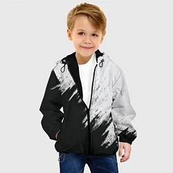 Куртка с капюшоном детская Черно-белый разрыв, цвет: 3D-черный — фото 2