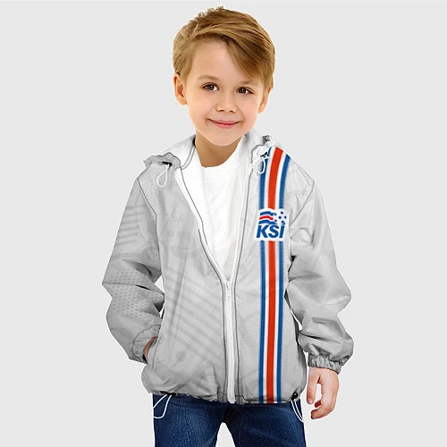 Детская куртка Сборная Исландии по футболу / 3D-Белый – фото 4
