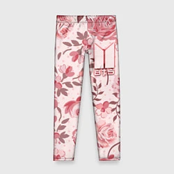 Леггинсы для девочки BTS: Pink Roses, цвет: 3D-принт