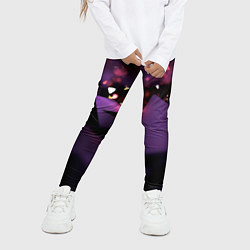 Леггинсы для девочки Фиолетовая абстракция с блестками, цвет: 3D-принт — фото 2