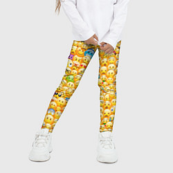 Леггинсы для девочки Смайлики Emoji, цвет: 3D-принт — фото 2