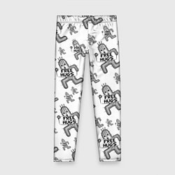 Леггинсы для девочки FREE HUGS, цвет: 3D-принт