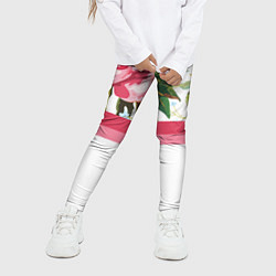Леггинсы для девочки Нежные Розы, цвет: 3D-принт — фото 2
