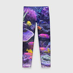 Леггинсы для девочки Коралловые рыбки, цвет: 3D-принт