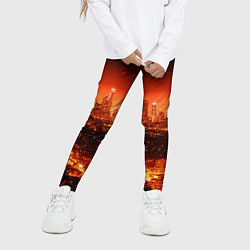 Леггинсы для девочки Закат в Нью Йорке, цвет: 3D-принт — фото 2