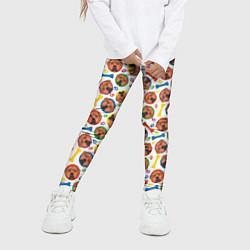 Леггинсы для девочки Родезийский Риджбек красочный дизайн, цвет: 3D-принт — фото 2